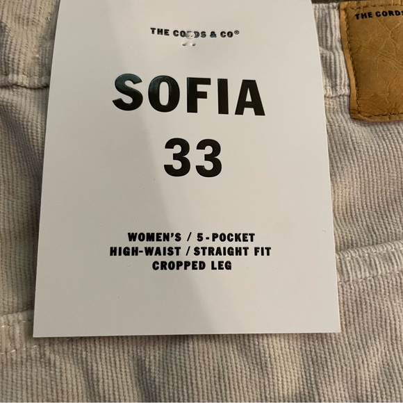 Anthropologie Corduroy Pants High Waist Cropped Straight Leg Size 33 Khaki NWT - Picture 7 of 10